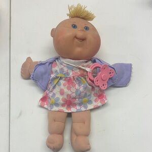 Adorable Floral Baby Doll with Pink Pacifier